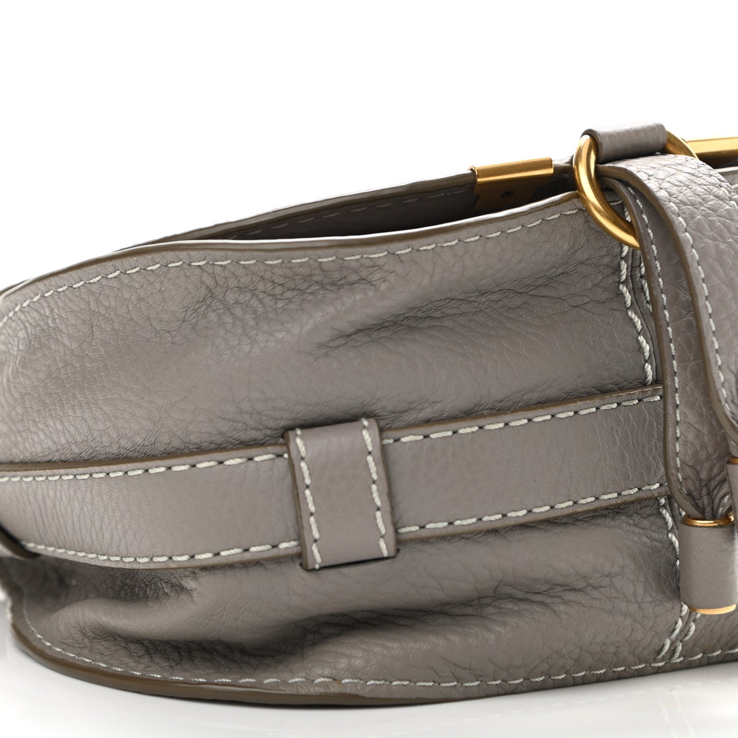 Calfskin Mini Marcie Round Crossbody Bag Cashmere Grey