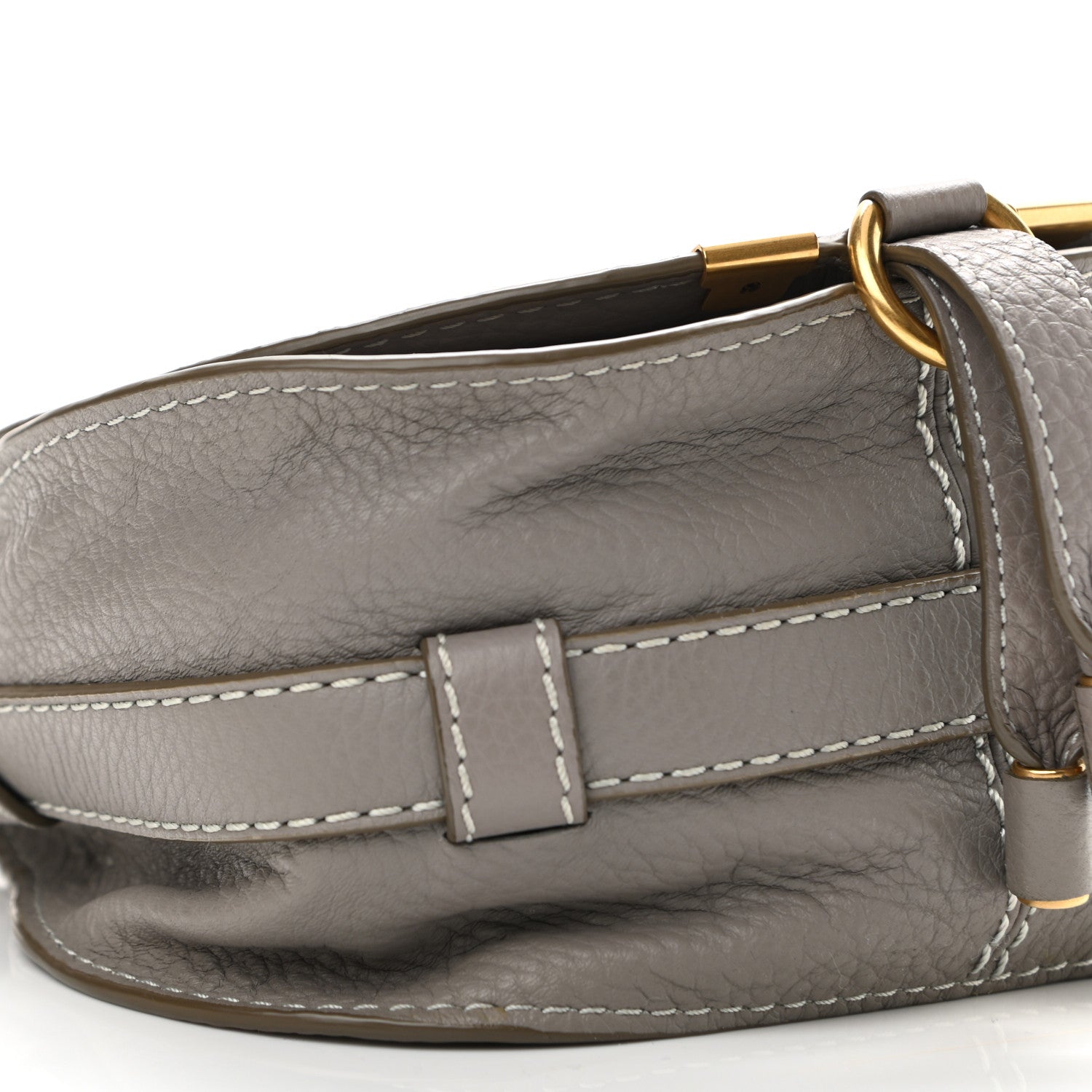 Chloe Calfskin Mini Marcie Round Crossbody Bag Cashmere Grey 8 of 11
