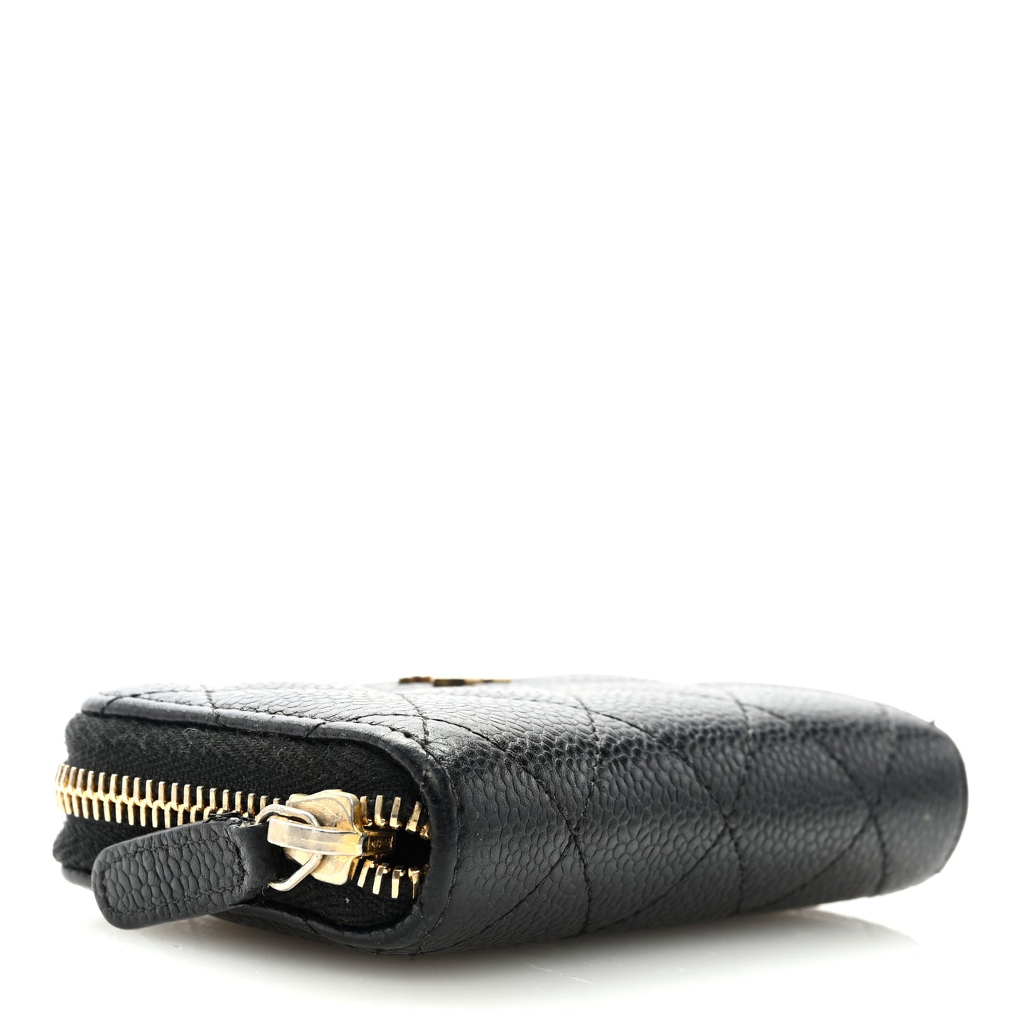 Caviar Quilted Zip Coin Purse Black