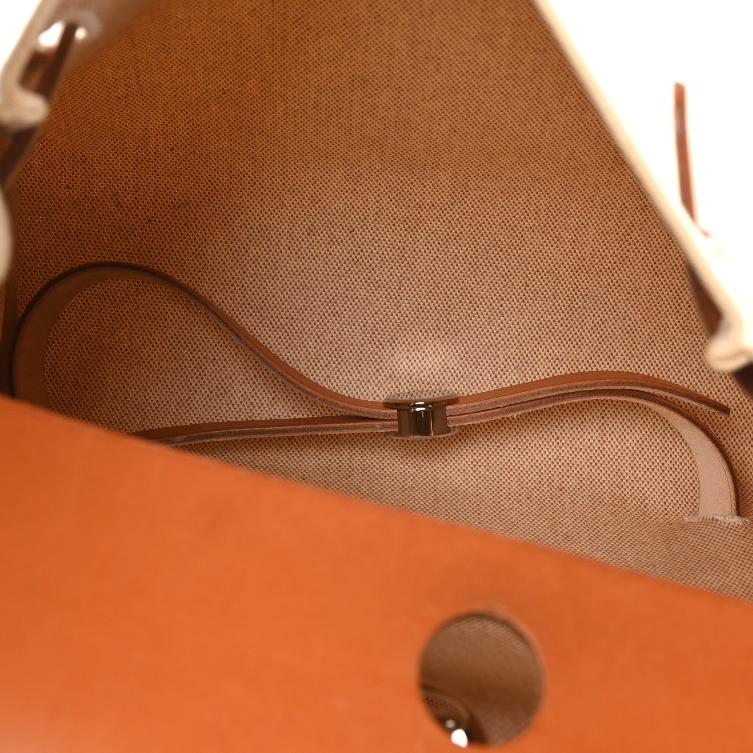 Hermes Toile Vache Calfskin Herbag 30 PM Backpack Natural 5 of 10