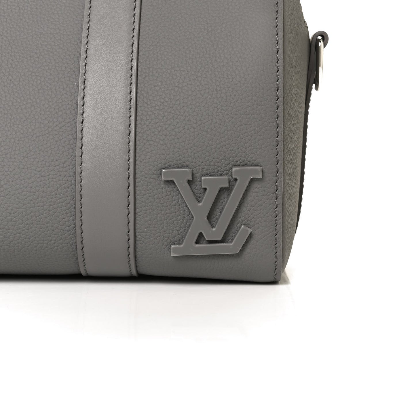 Grained Calfskin Aerogram City Keepall Gris