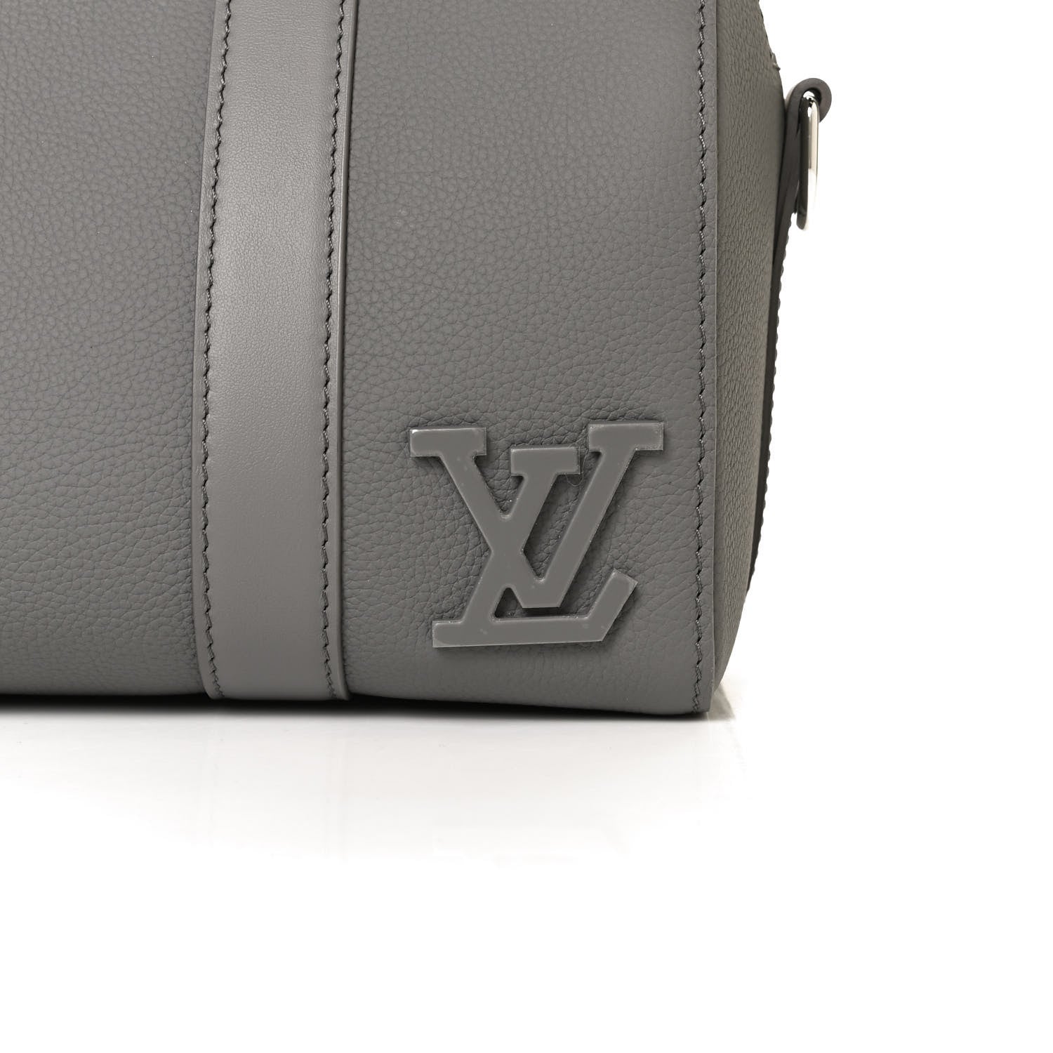 Louis Vuitton Grained Calfskin Aerogram City Keepall Gris 7 of 13