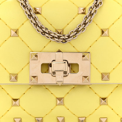 Valentino Garavani Calfskin Micro Rockstud Spike Shoulder Bag Yellow 7 of 10