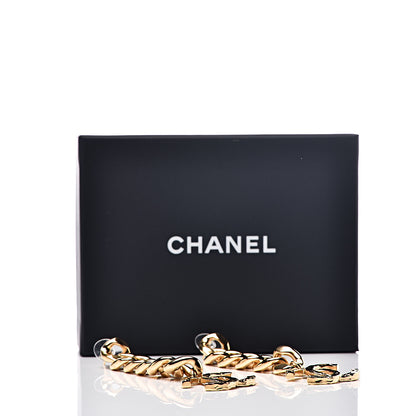 Chanel Metal CC Pick Drop Earrings Gold 5 of 5