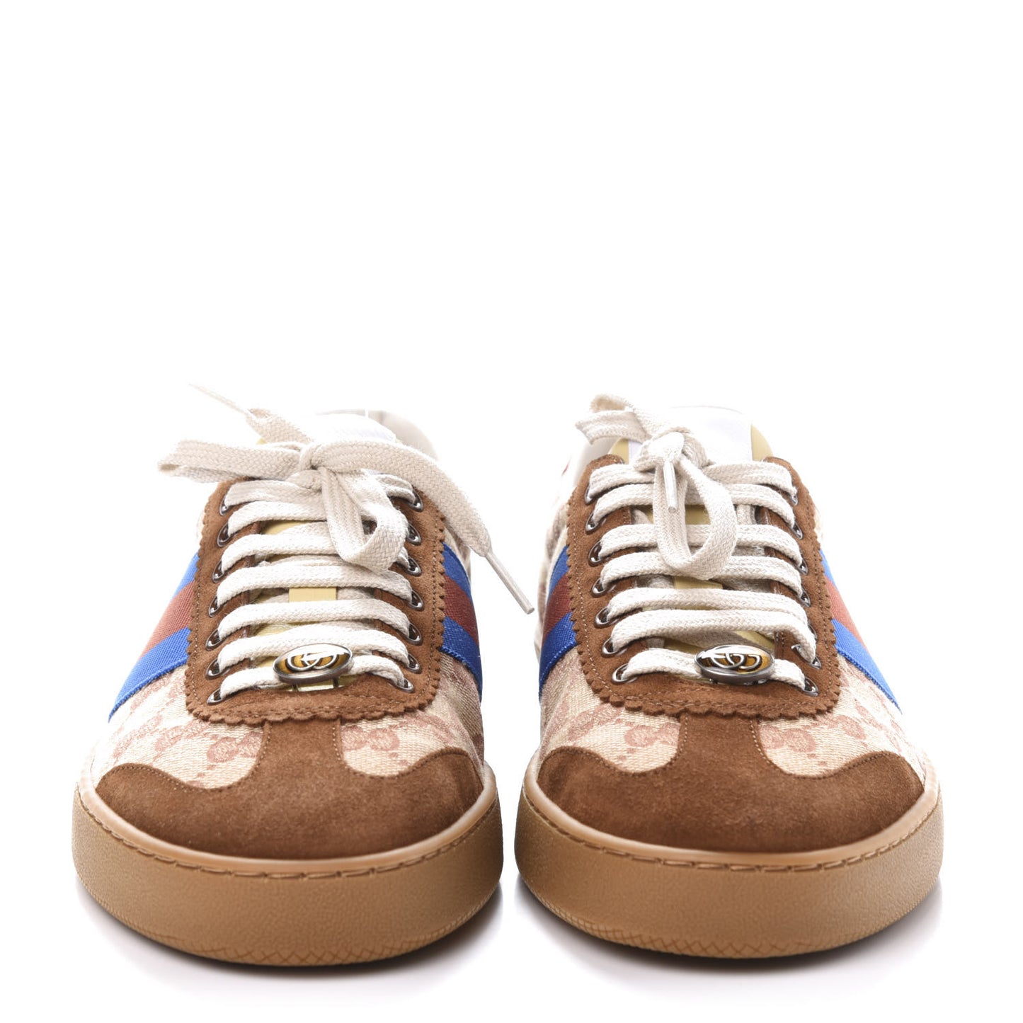 GG Monogram Suede Web Mens G74 Sneakers 10.5 Beige Ruggine Cuir