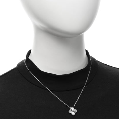 Van Cleef & Arpels 18K White Gold Guilloche Vintage Alhambra Pendant Necklace 2 of 6