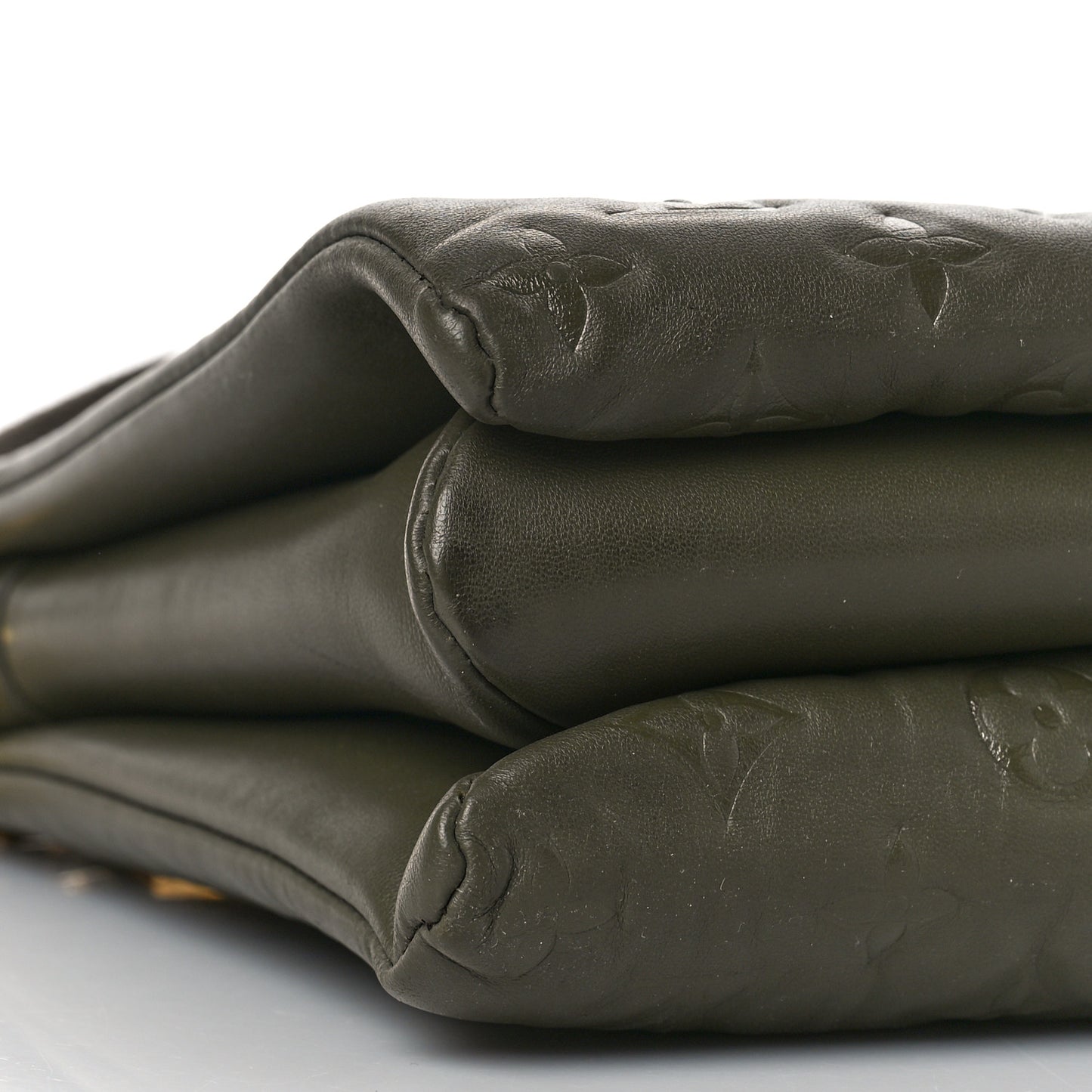 Lambskin Embossed Monogram Coussin MM Khaki