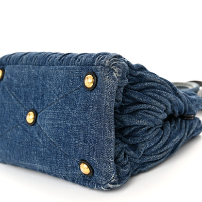 Miu Miu Denim Matelasse Small Tote Blue 10 of 10