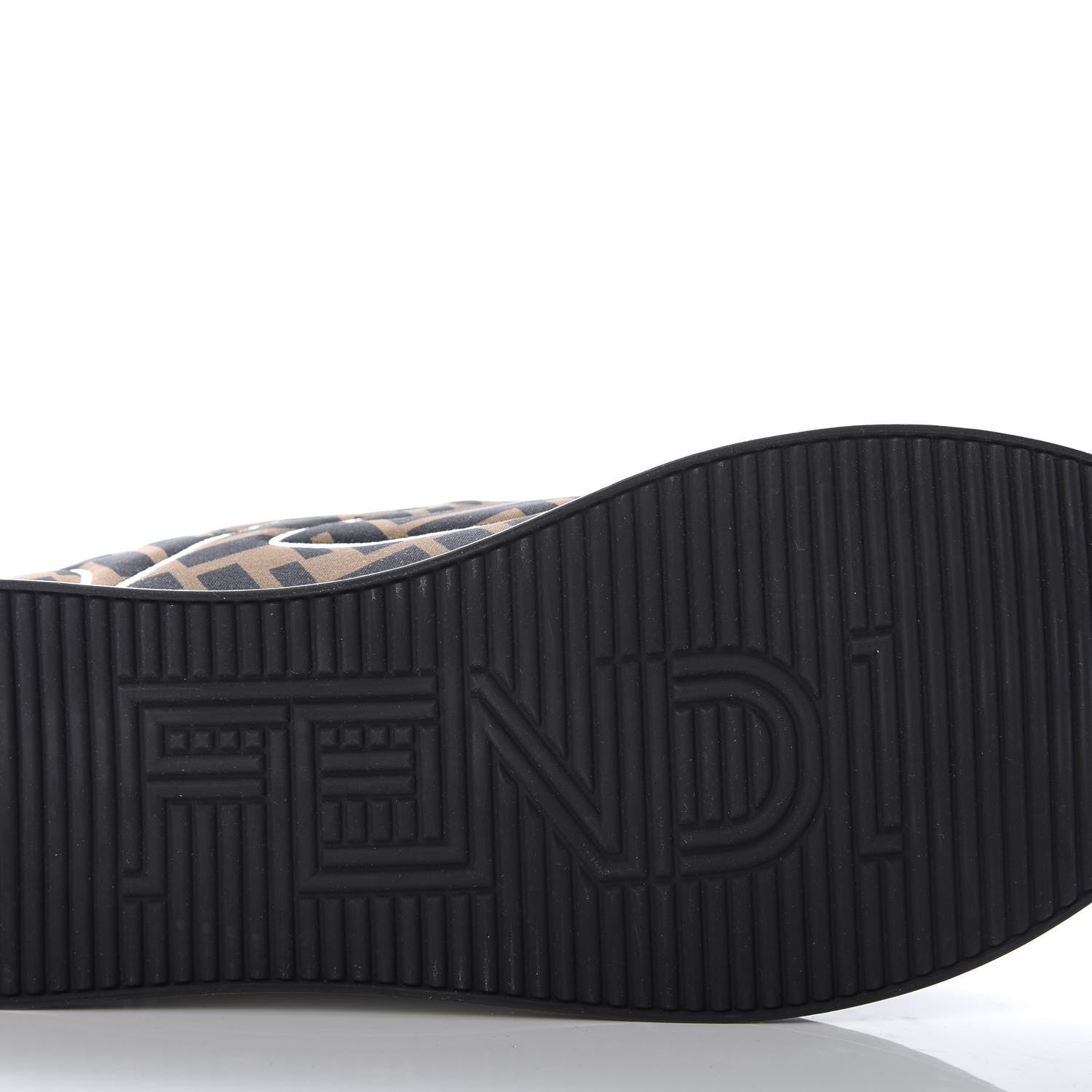 Fendi Stretch Fabric FFreedom Sneakers 39 Tobacco Black White 7 of 10