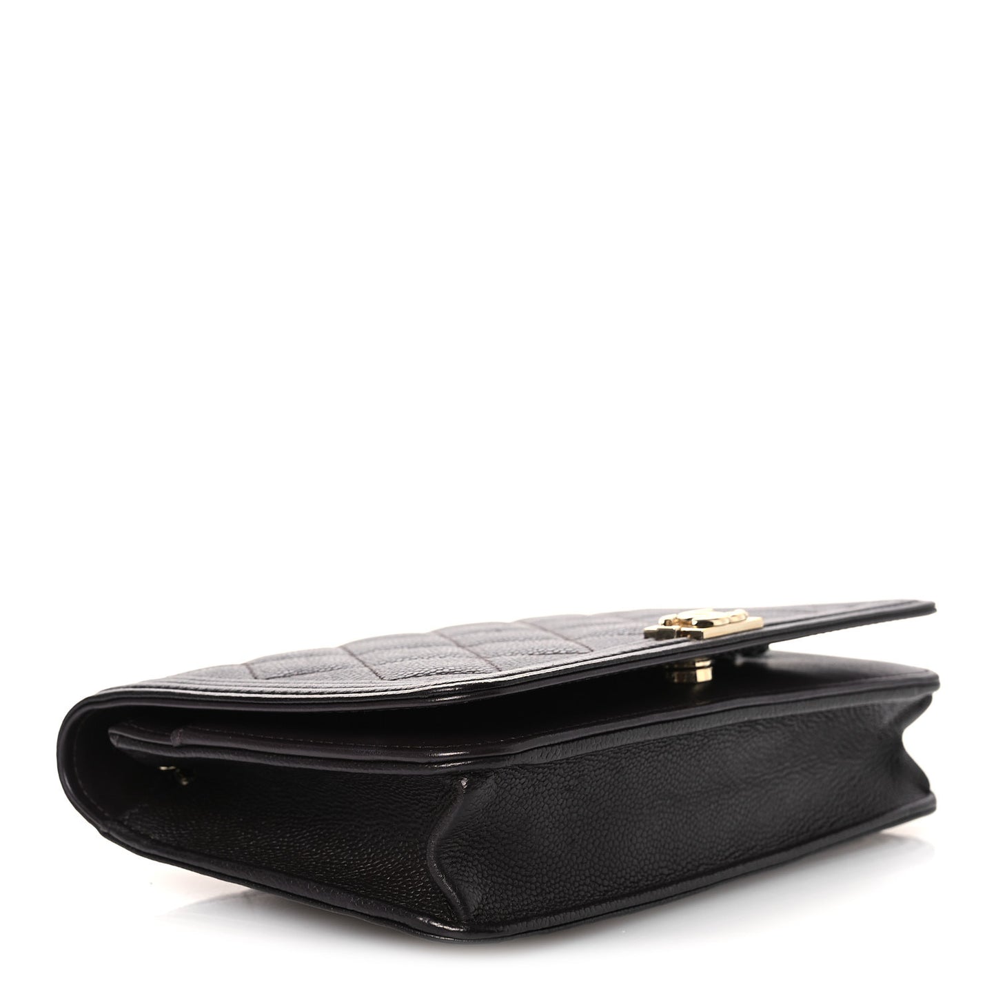 Caviar Quilted Boy Wallet On Chain WOC Dark Brown