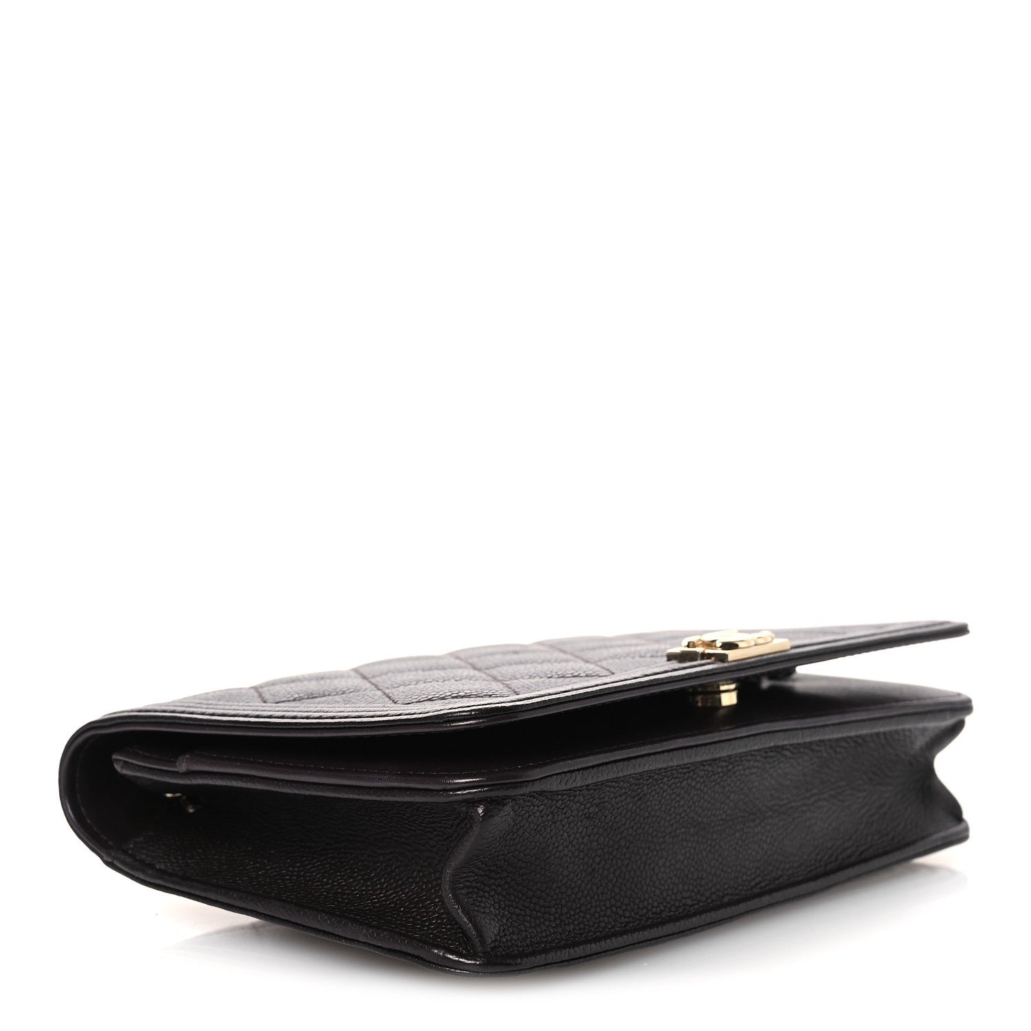 Chanel Caviar Quilted Boy Wallet On Chain WOC Dark Brown 4 of 13