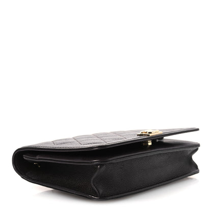 Chanel Caviar Quilted Boy Wallet On Chain WOC Dark Brown 4 of 13