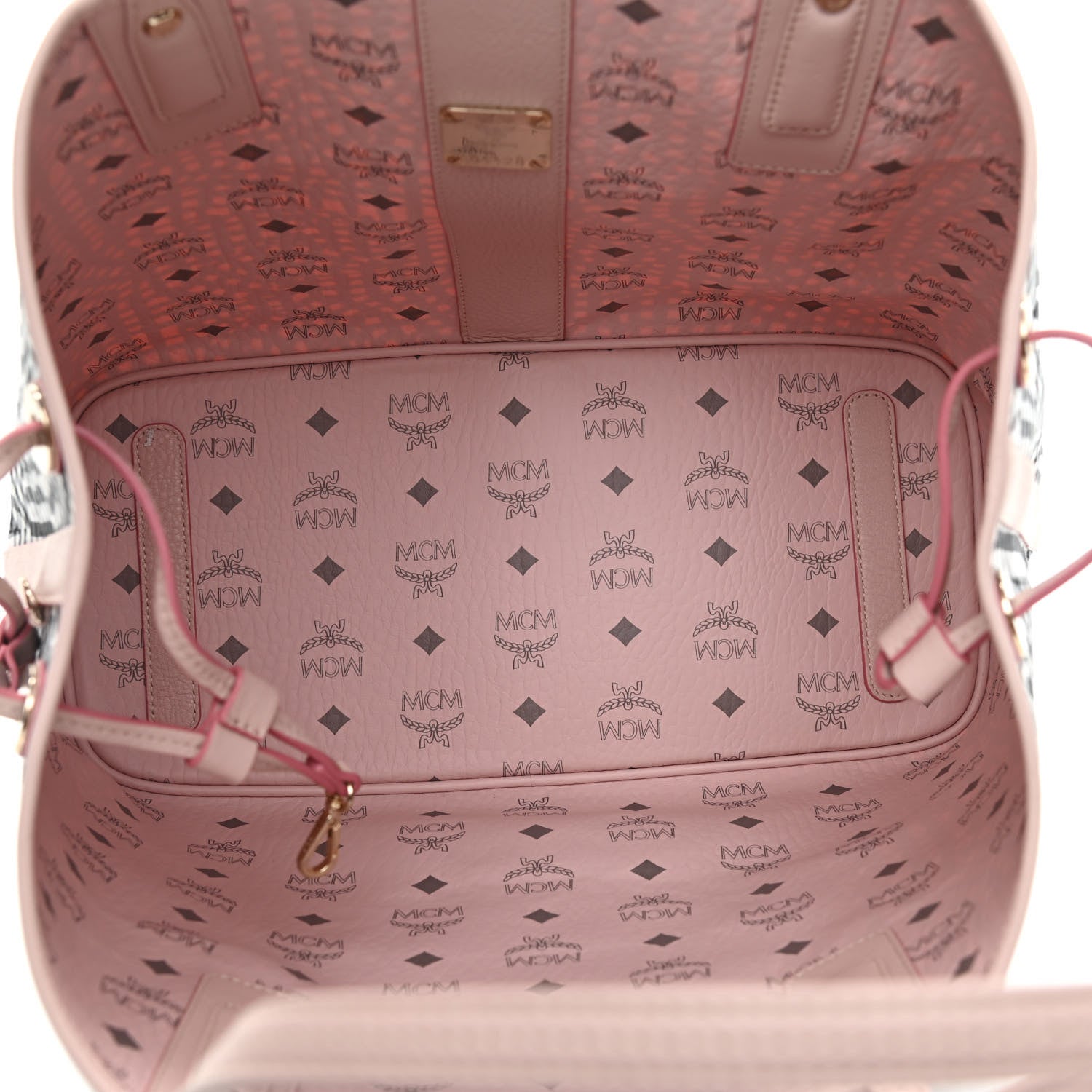 MCM Visetos Medium Liz Reversible Shopper Tote Powder Pink 8 of 13