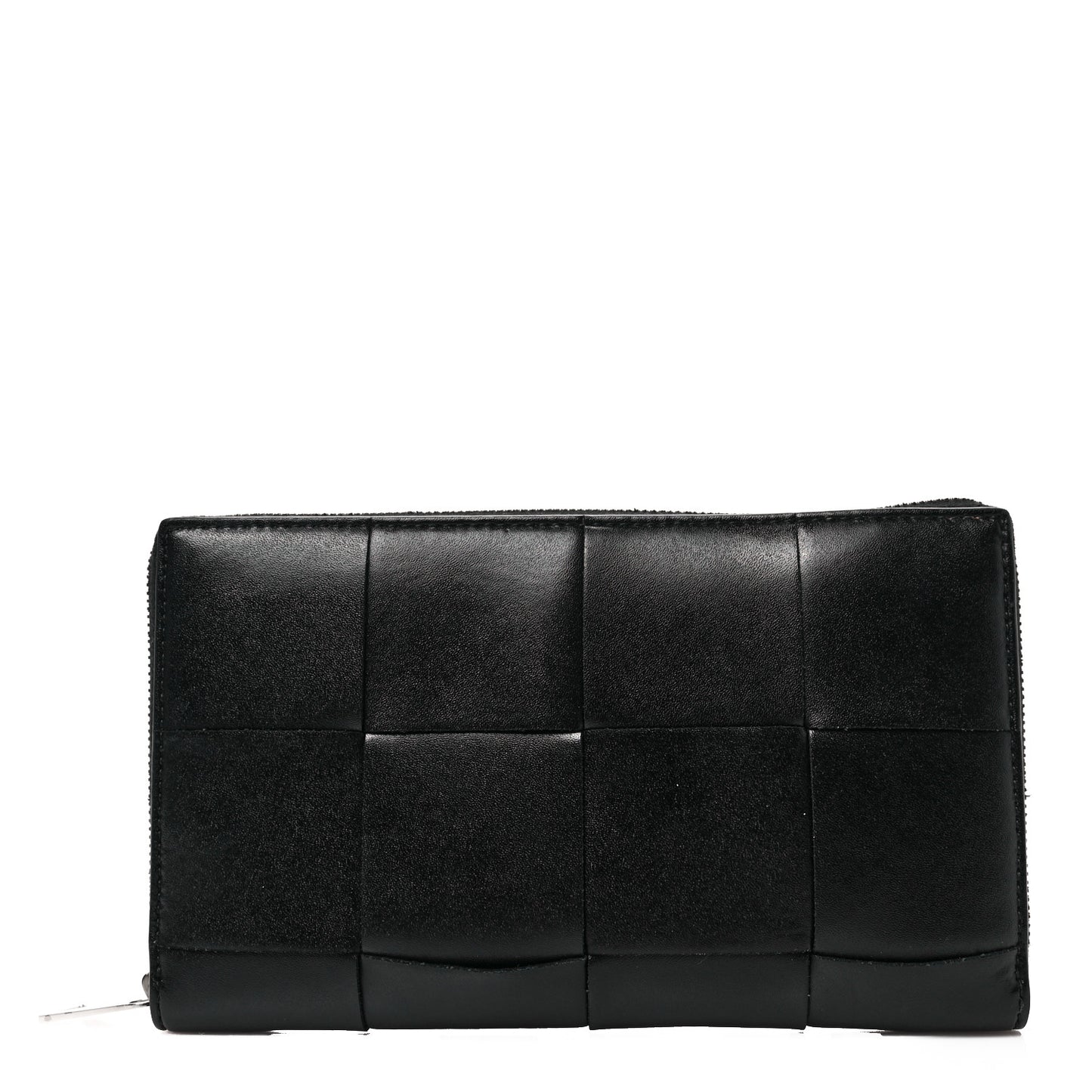 Nappa Maxi Intrecciato Zip Around Wallet Black