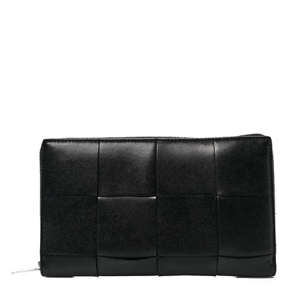 Bottega Veneta Nappa Maxi Intrecciato Zip Around Wallet Black 1 of 6