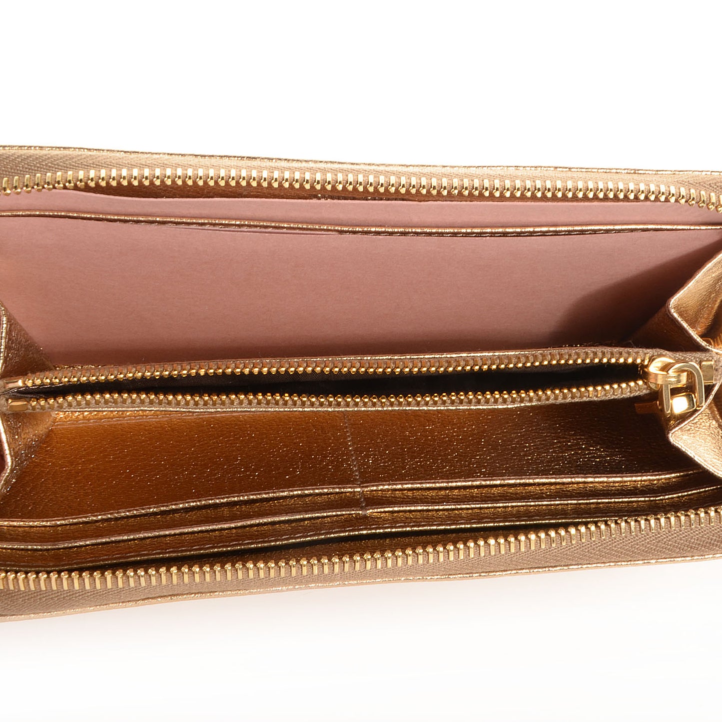 Goatskin Madras Zip Around Wallet Platinum