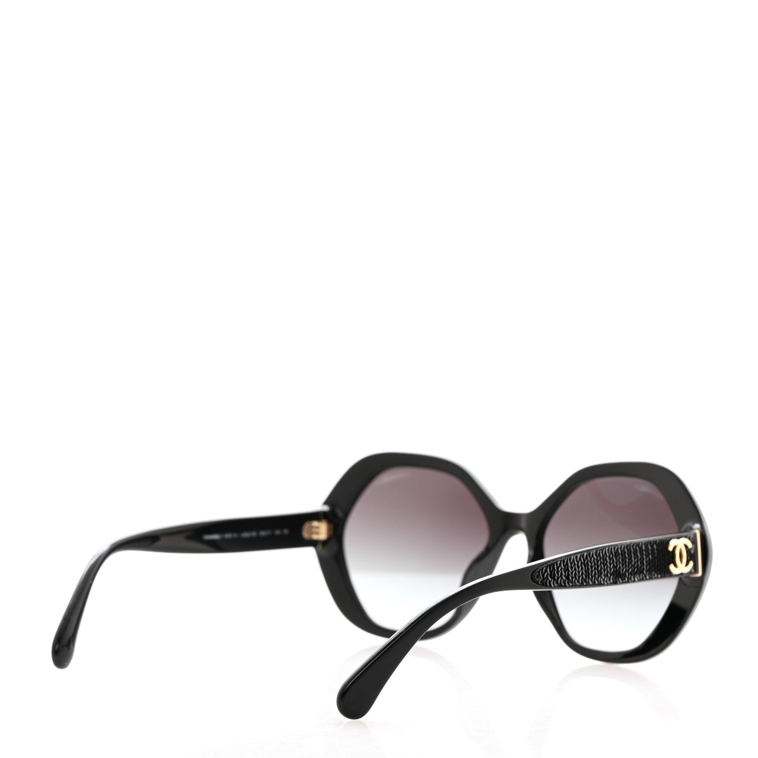 Chanel Acetate Sequin Round Sunglasses 5451-A Black 4 of 8