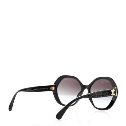 Chanel Acetate Sequin Round Sunglasses 5451-A Black 4 of 8