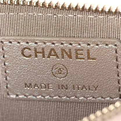 Chanel Iridescent Caviar Quilted Zipped Key Holder Case Beige 6 of 9