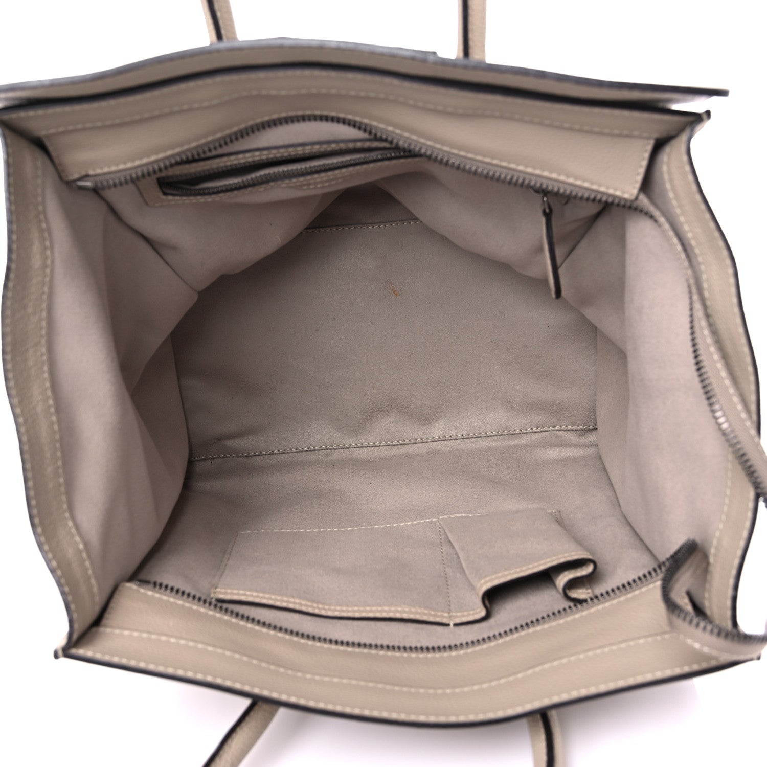 Celine Drummed Calfskin Mini Luggage Souris 4 of 7