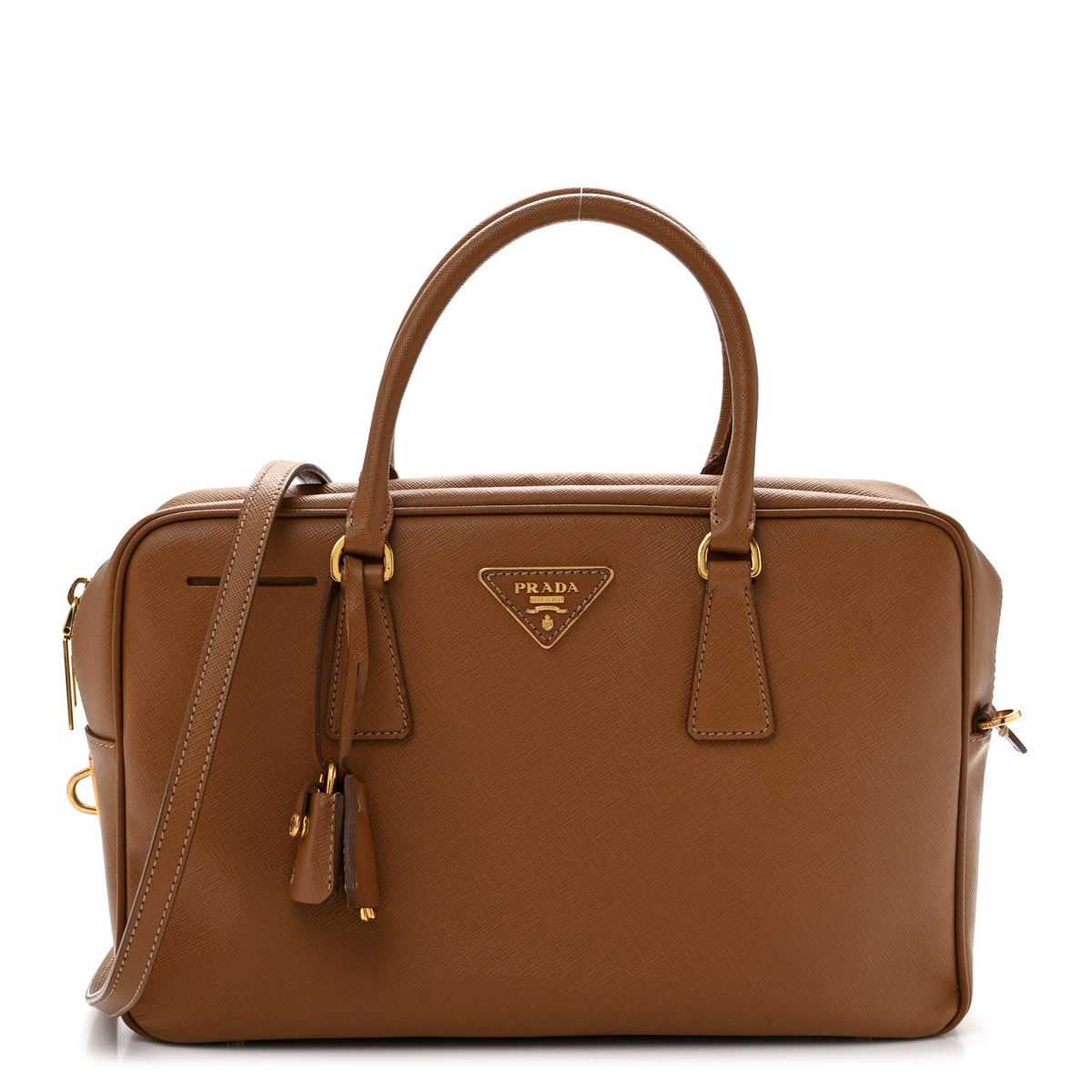 Prada Saffiano Lux Bauletto Caramel 1 of 12