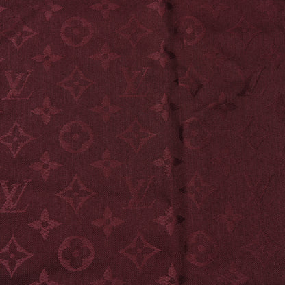 Louis Vuitton Silk Wool Monogram Shawl Wine Red 4 of 4
