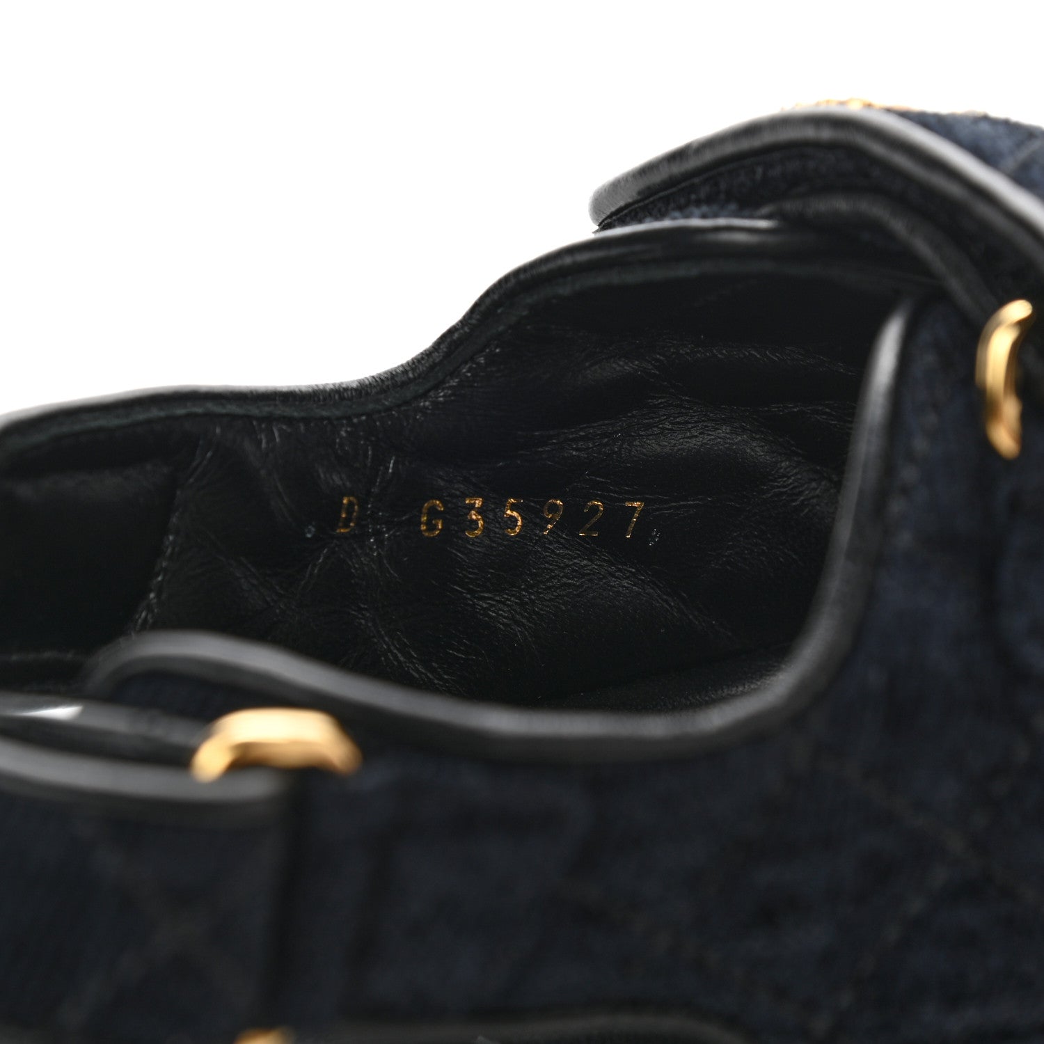 Chanel Velvet Velcro Dad Sandals 38 Navy Blue 8 of 9