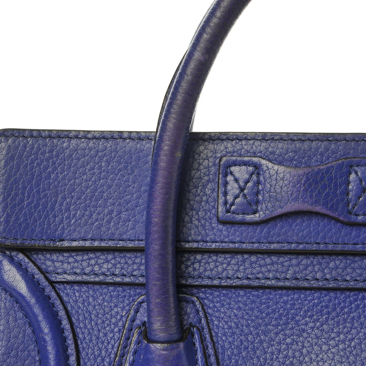 Drummed Calfskin Nano Luggage Indigo