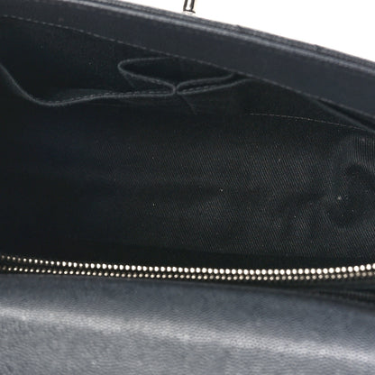 Chanel Caviar Chevron Quilted Small Coco Handle Flap Dark Grey 5 of 9