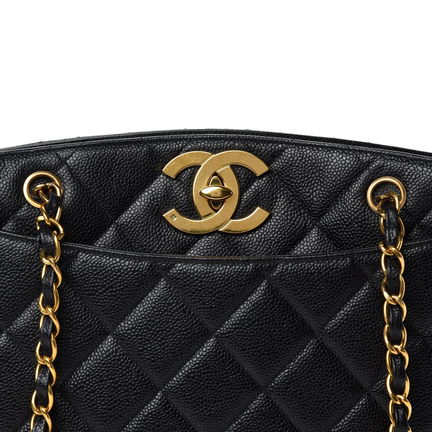 Caviar Quilted Shoulder Bag Black