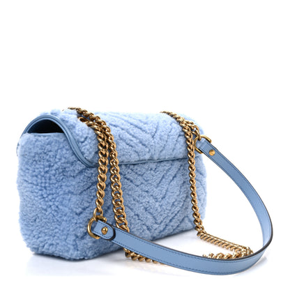 Gucci Merino Wool Matelasse Small GG Marmont Shoulder Bag Cadet Blue 3 of 10