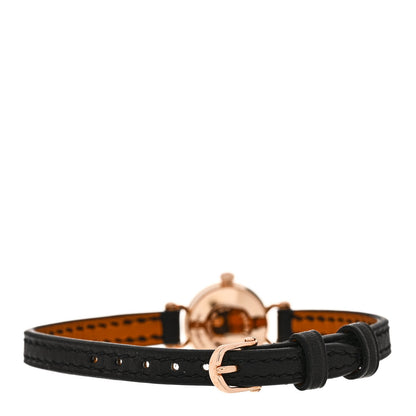 Hermes 18K Yellow Gold Barenia Diamond 16mm Faubourg Quartz Watch Noir Noir 3 of 5