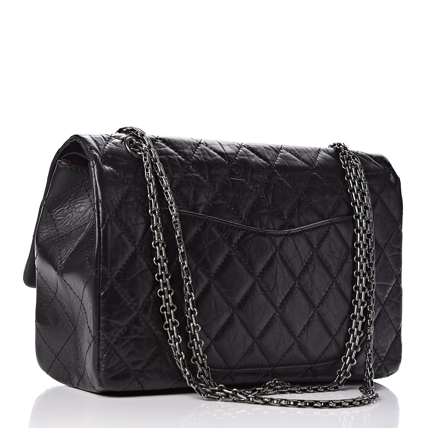 Aged Calfskin Quilted 2.55 Reissue 227 Flap Black