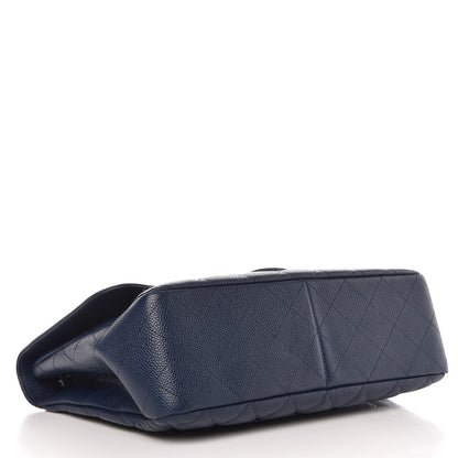 Chanel Caviar Quilted Jumbo Single Flap Navy 5 of 11