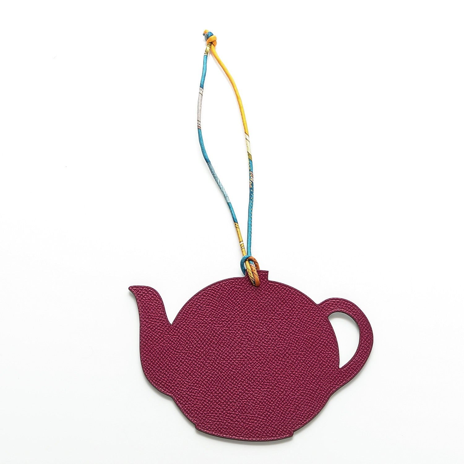 Hermes Togo Epsom Petit H Teapot Bag Charm GM Cobalt Anemone 3 of 4