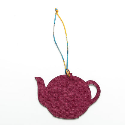 Hermes Togo Epsom Petit H Teapot Bag Charm GM Cobalt Anemone 3 of 4