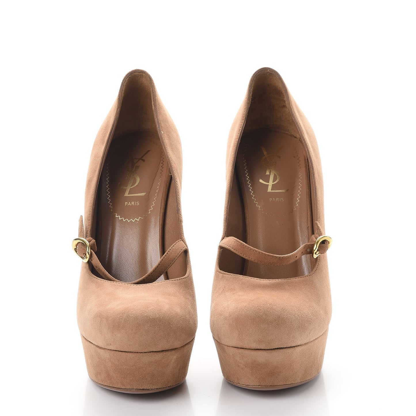 Suede Palais Platform Mary Jane Pumps 37 Tan