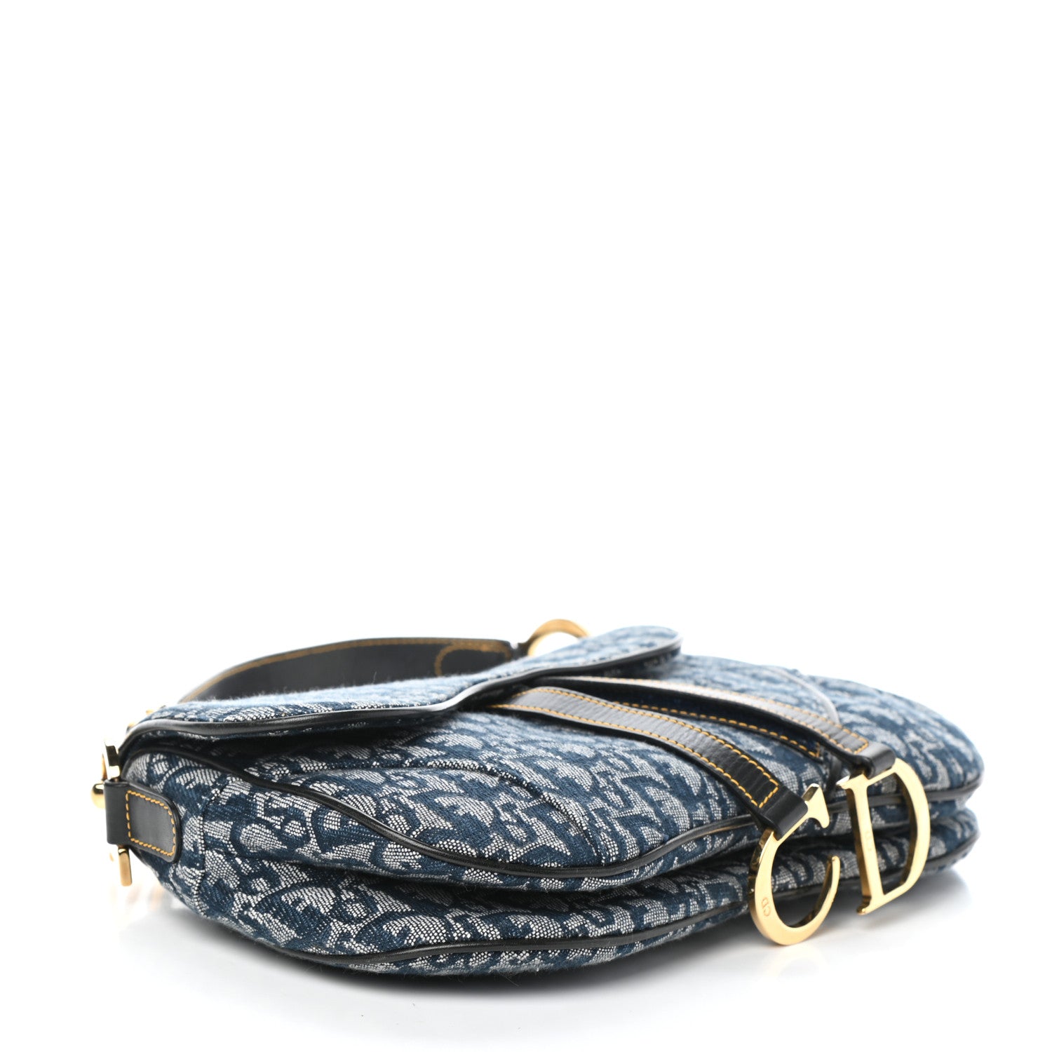 Christian Dior Monogram Double Saddle Bag Navy Blue 4 of 8
