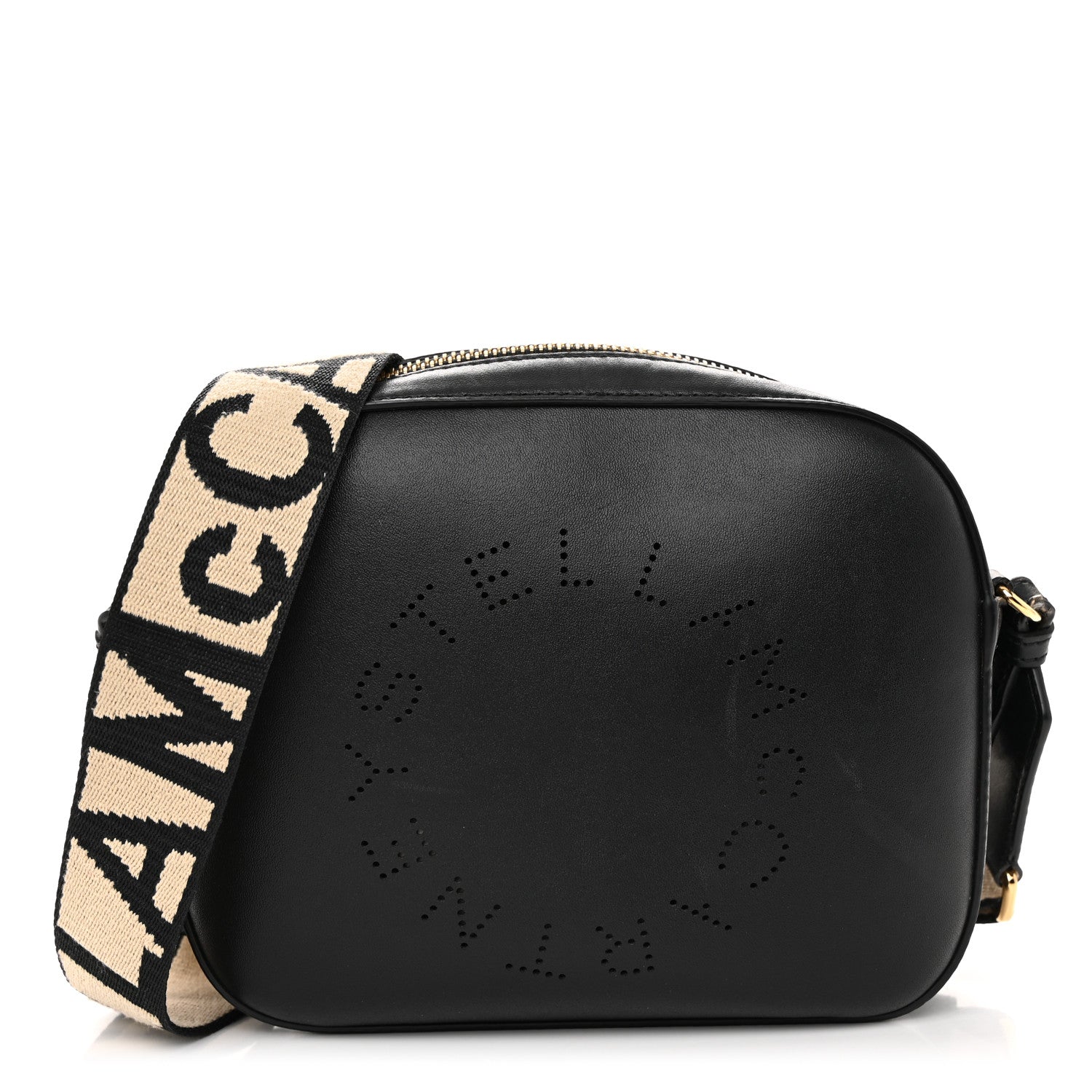 Stella McCartney Eco Alter Nappa Perforated Logo Mini Bag Black 1 of 9