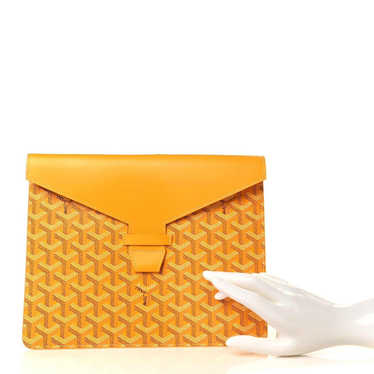Goyard Goyardine Large Commando Envelope 2 Flat Pouch Yellow 2 of 7
