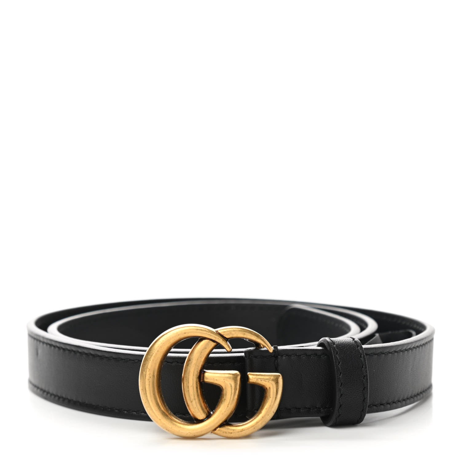 Gucci Calfskin Double G 20mm Belt 70 28 Black 1 of 6