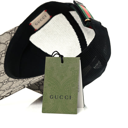 Gucci GG Supreme Monogram Bee Print Baseball Hat XS Beige 9 of 9