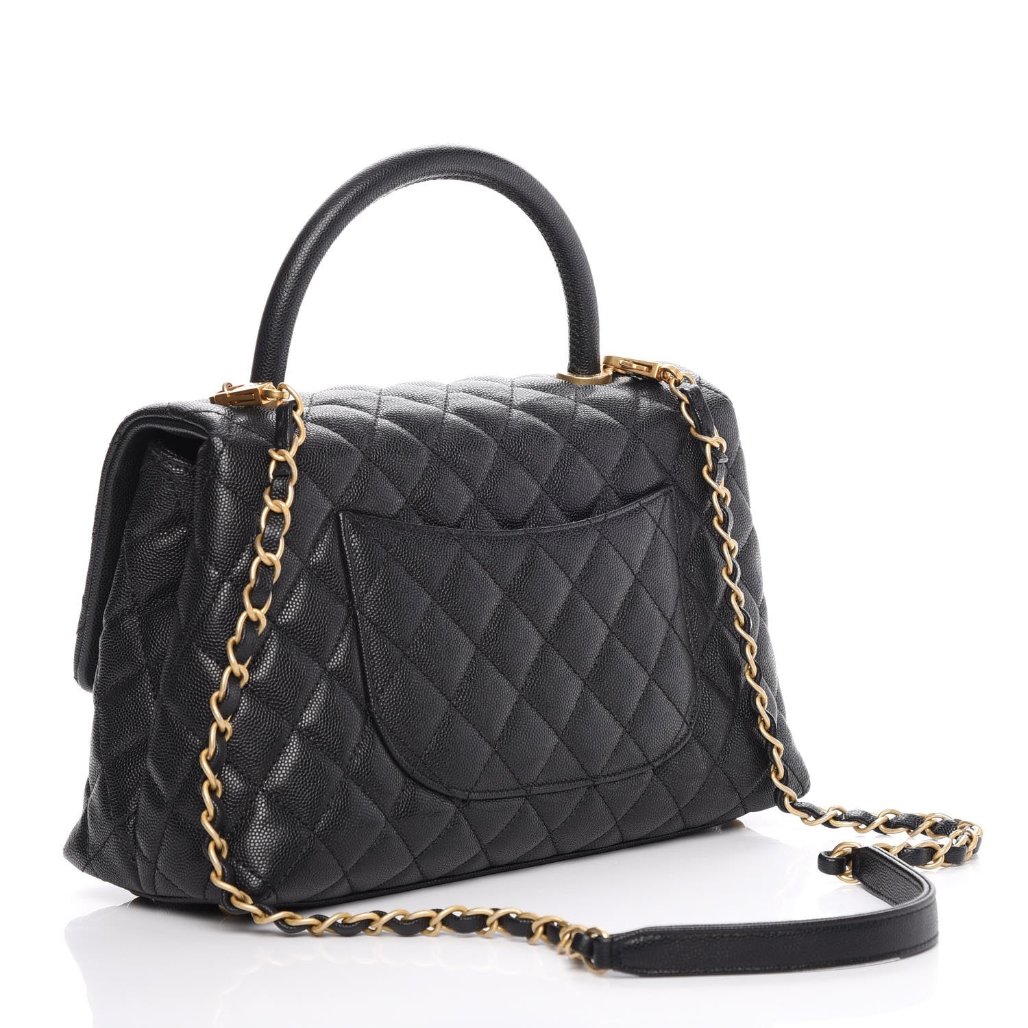 Chanel Caviar Quilted Small Coco Handle Flap Black 3 of 8