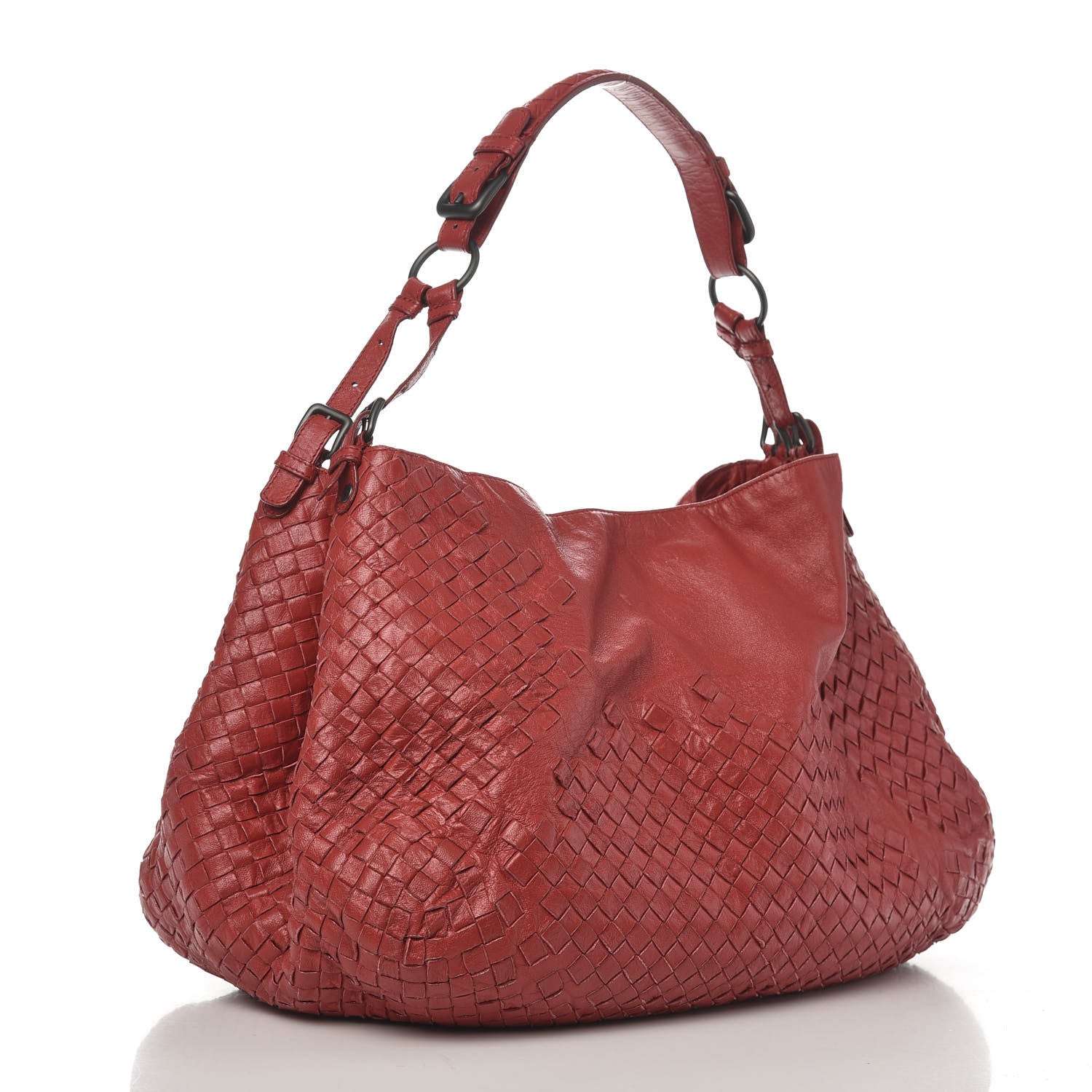 Bottega Veneta Memory Nappa Intreccio Tote China Red 3 of 13