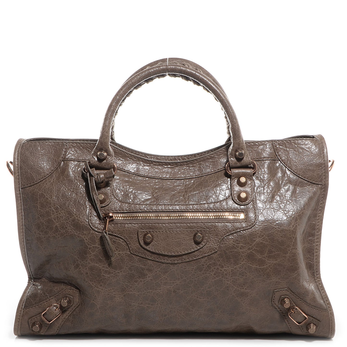 Agneau Giant 12 Rose Gold Hardware City Gris Poivre