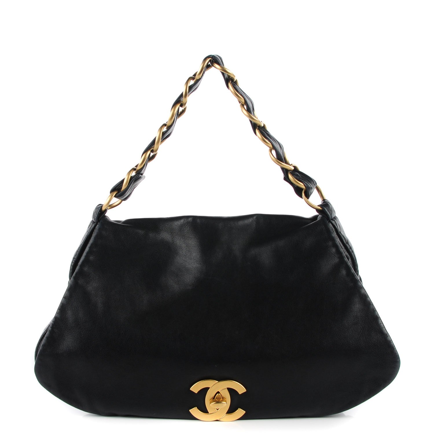 Chanel Lambskin Flap Shoulder Bag Black 1 of 8