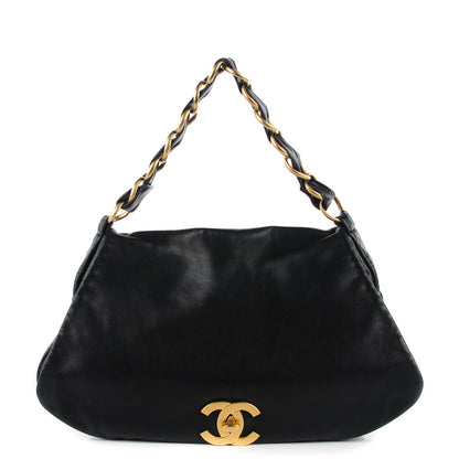 Chanel Lambskin Flap Shoulder Bag Black 1 of 8