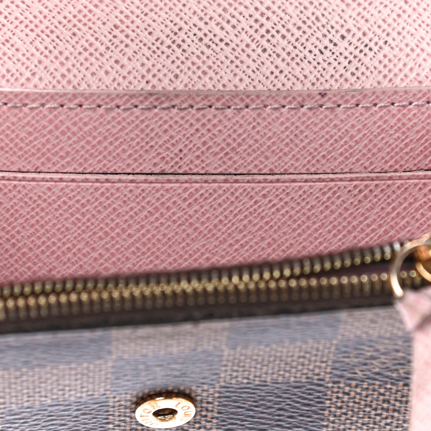 Damier Ebene Rosalie Coin Purse Rose Ballerine