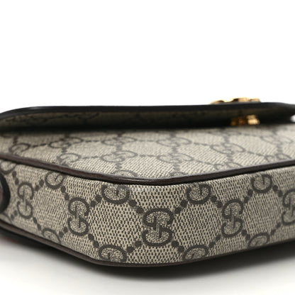 Gucci GG Supreme Monogram Textured Dollar Calfskin Web Mini Ophidia Envelope Shoulder Bag Beige Ebony 7 of 9