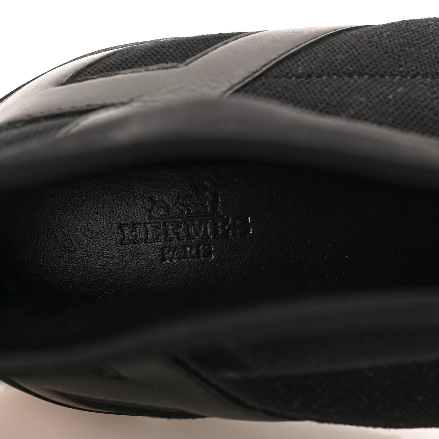 Mesh Calfskin Suede Soft Sneakers 45 Black